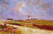 unknow artist Countryside with Windmill, near Batz painting